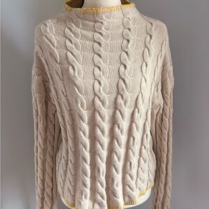 J. Crew Cable Knit Women’s Sweater - Lightweight Roll Neck